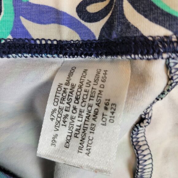 Coolibar Womens UPF Floral Pull On Stretch Capris Shorts Size Small Blue Summer - Picture 3 of 5